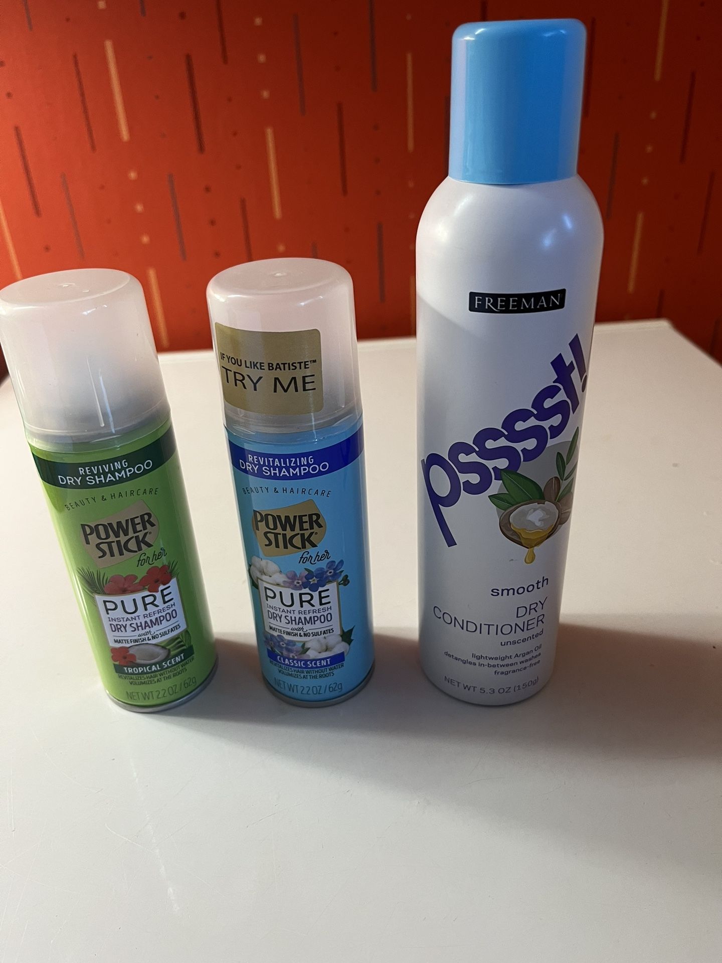 Power stick dry shampoo and Freeman dry conditioner