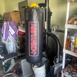 Everlast Punching Bag With Speed Bag Attachment Stand Including 