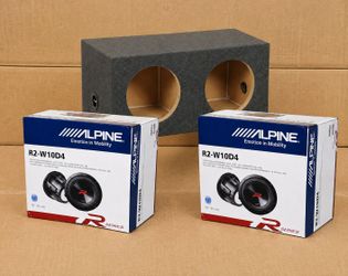 2 x 10" Dual Voice Coil Subwoofers 4500 Watts Ported Box Alpine R2-W10D4 Bass Package 🚨 Payment Options Available 🚨 No Credit Needed 🚨