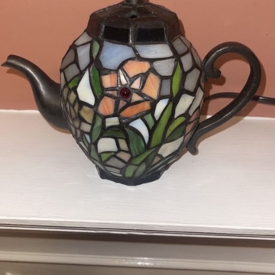 Stained glass teapot lamp deals