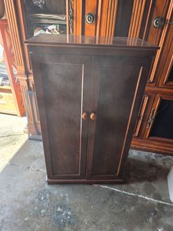 Dark Wood Two-Door Storage Cabinet