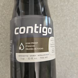 Water bottle, contigo, 32 Oz.  Gray