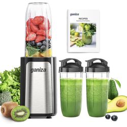 Blender for Smoothies, 14Pcs Personal Blender for Shake and Smoothies for Kitchen with 3 Portable Cups (1x24oz & 2X17oz), Single Serve Smoothie Maker,