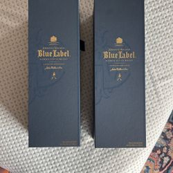 Blue Label 1 Liter Empty Box And Bottle 