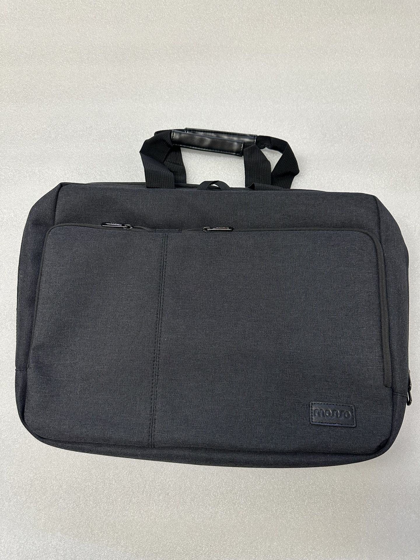Double Layer Thicken Messenger Laptop Bag 17 in Black