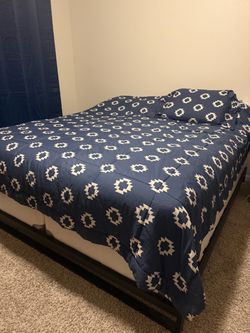 King Mattress and Metal Frame