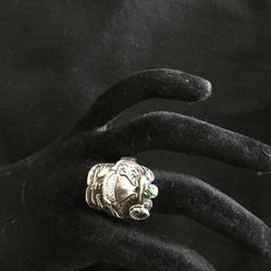 Saddle Sterling  Silver And Turquoise Ring