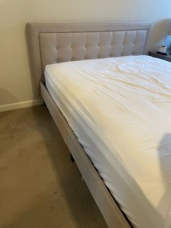 Queen Upholstered Bed Frame + Mattress Included