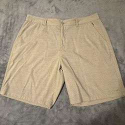 O’Neill Chino Walk Shorts Mens Size 40 Tan Flat Front Logo