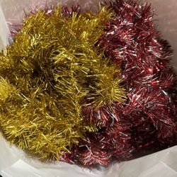 Gold And Red Tinsels Garlands 