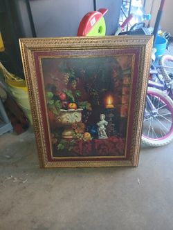 Vintage Home Interior Gold Framed 24 x 30