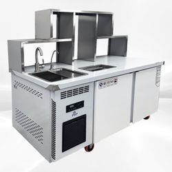 🧋❄️ 60” Bar & Bubble Tea Workstation Refrigerator – Model KMX-1599 ❄️🧋