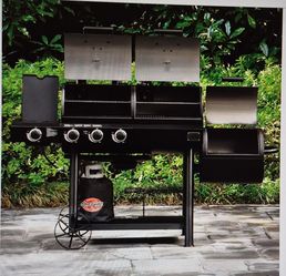 Gas charcoal and smoker triple one