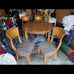 Wooden Dining Table with 4 Chairs