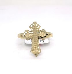 10Kt Yellow Gold Floral Cross Ring 1.74g Size 7 215668/11