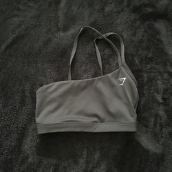 Gymshark One Shoulder Sports Bra (Black)