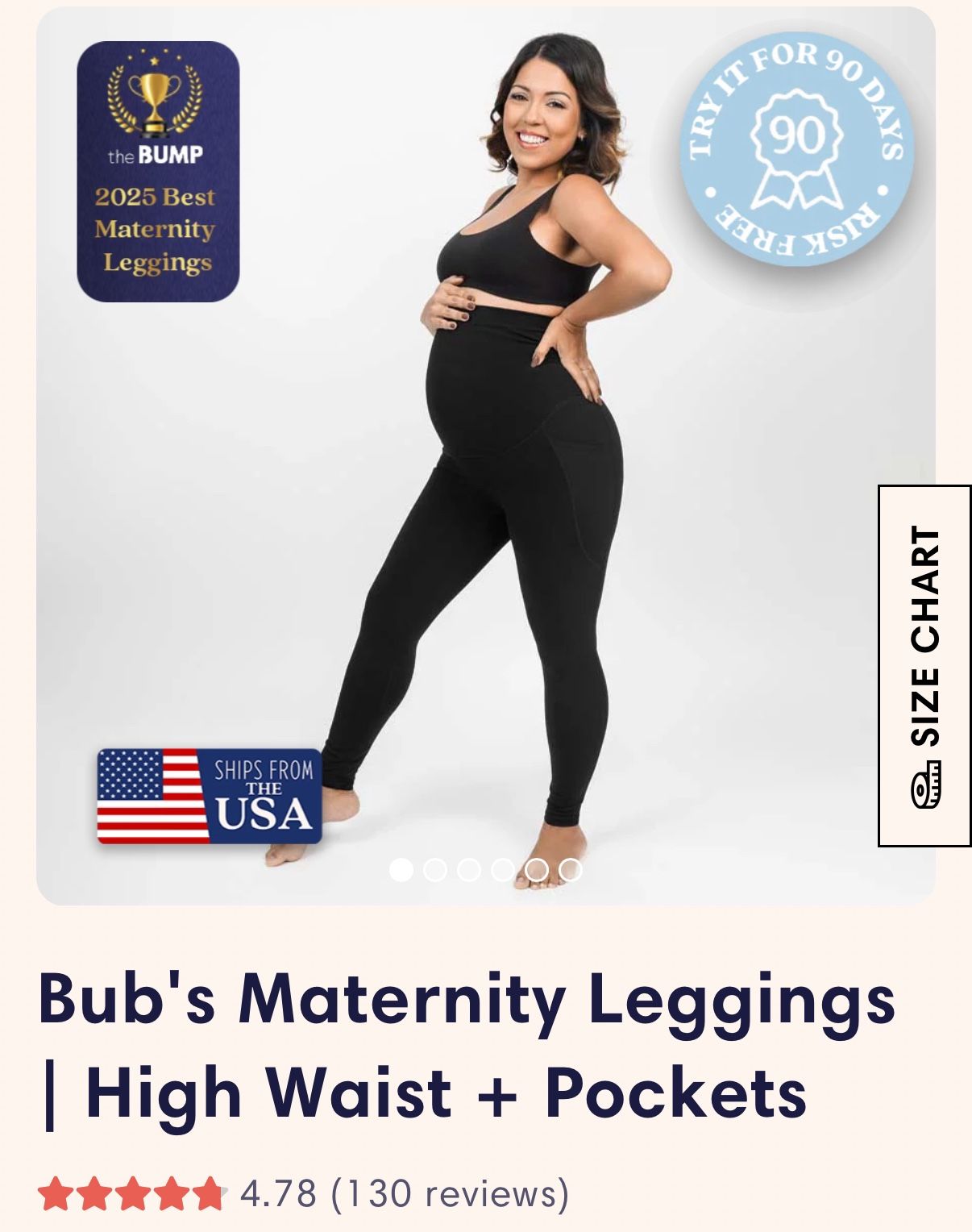 Bub's Maternity Leggings | High Waist + Pockets (2 in size small)