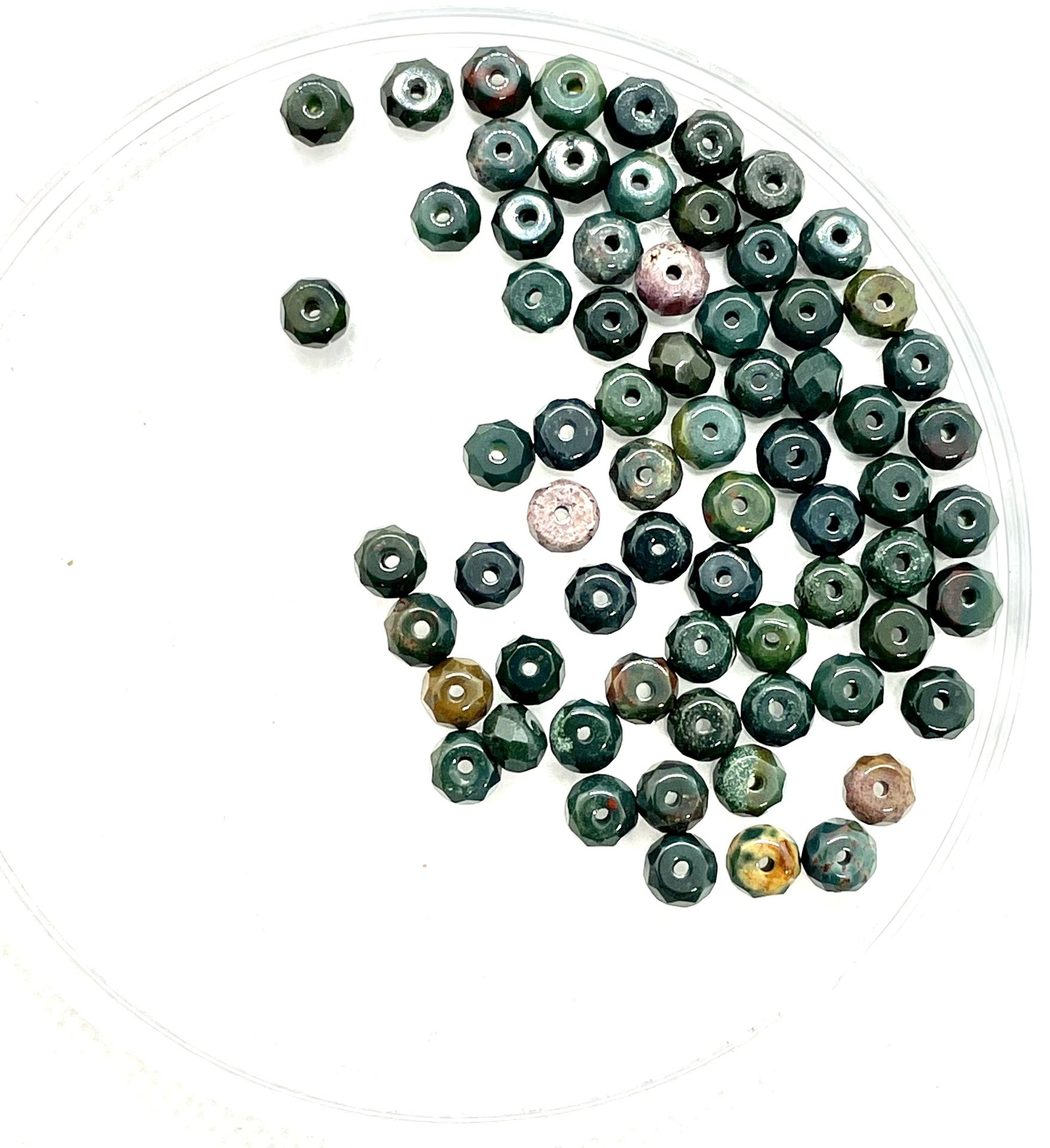 Lot Of Faceted Bloodstone Beads