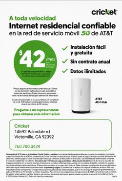At&t internet for $42 at Cricket wirless