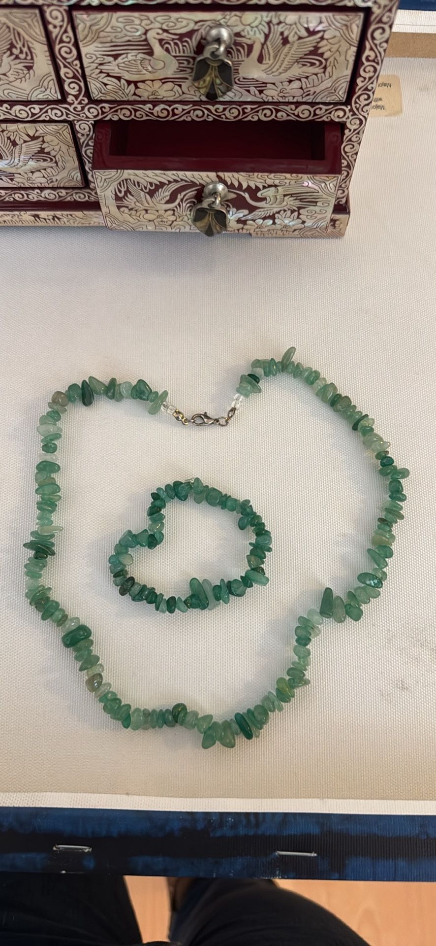 Green Aventurine Chip Bracelet & Necklace