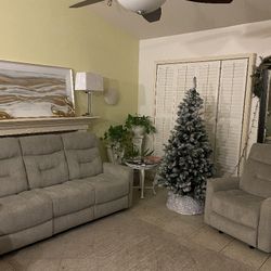 Sofa Recliner And Matching Single Recliner. New At Store No Used 