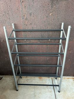Metal shoe rack.