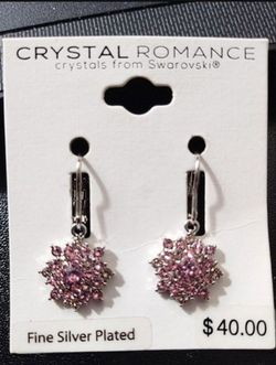 Crystal Romance Pink Burst Swarovski Earrings