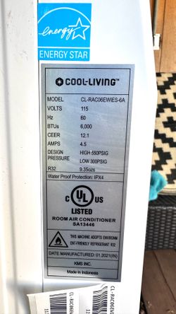 Cool Living Air Conditioner , 6000 BTU