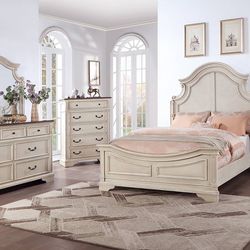 Beige Queen Bed Frame - Free Delivery 