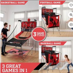 ESPN 3-in-1 Arcade Combo Basketball, Baseball, Football Game, Red