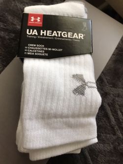 UnderArmour UA Heatgear White Training Women Or Youth Crew Socks 