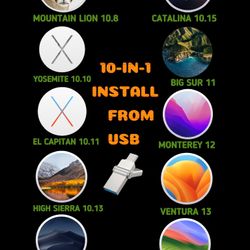 Mac OS 10-IN-1 Reinstall USB Bootable Flash Drive