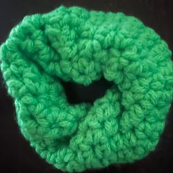 Crochet Bright Green Hair Scrunchie 