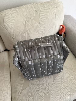Quilted Diaper Bag Gray Tree Print