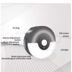 WiFi Video Doorbell Receiver, Camera Video Chime Receiver with 58 Melodies Chimes, 4 Adjustable Volume Levels, PIR Human Body Sensing Night Light Func