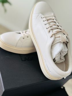 KARL LAGERFELD white leather man shoes size 12// brand new