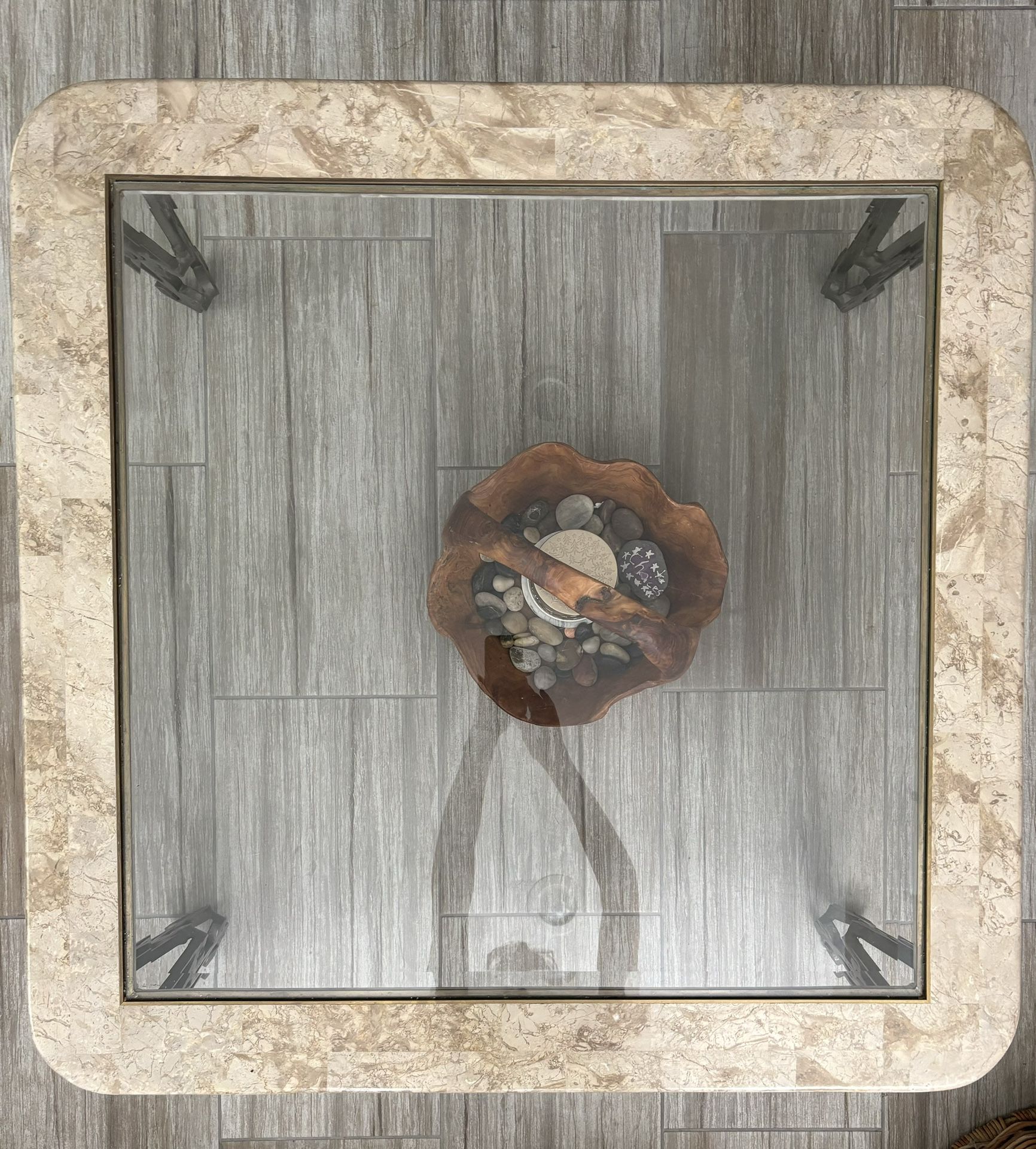 Coffee table -glass/marble