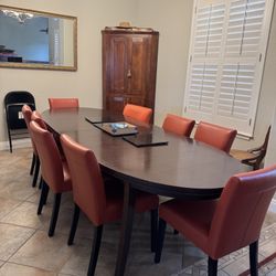 86” - 122” Long Solid Wood Oval Dinning Table