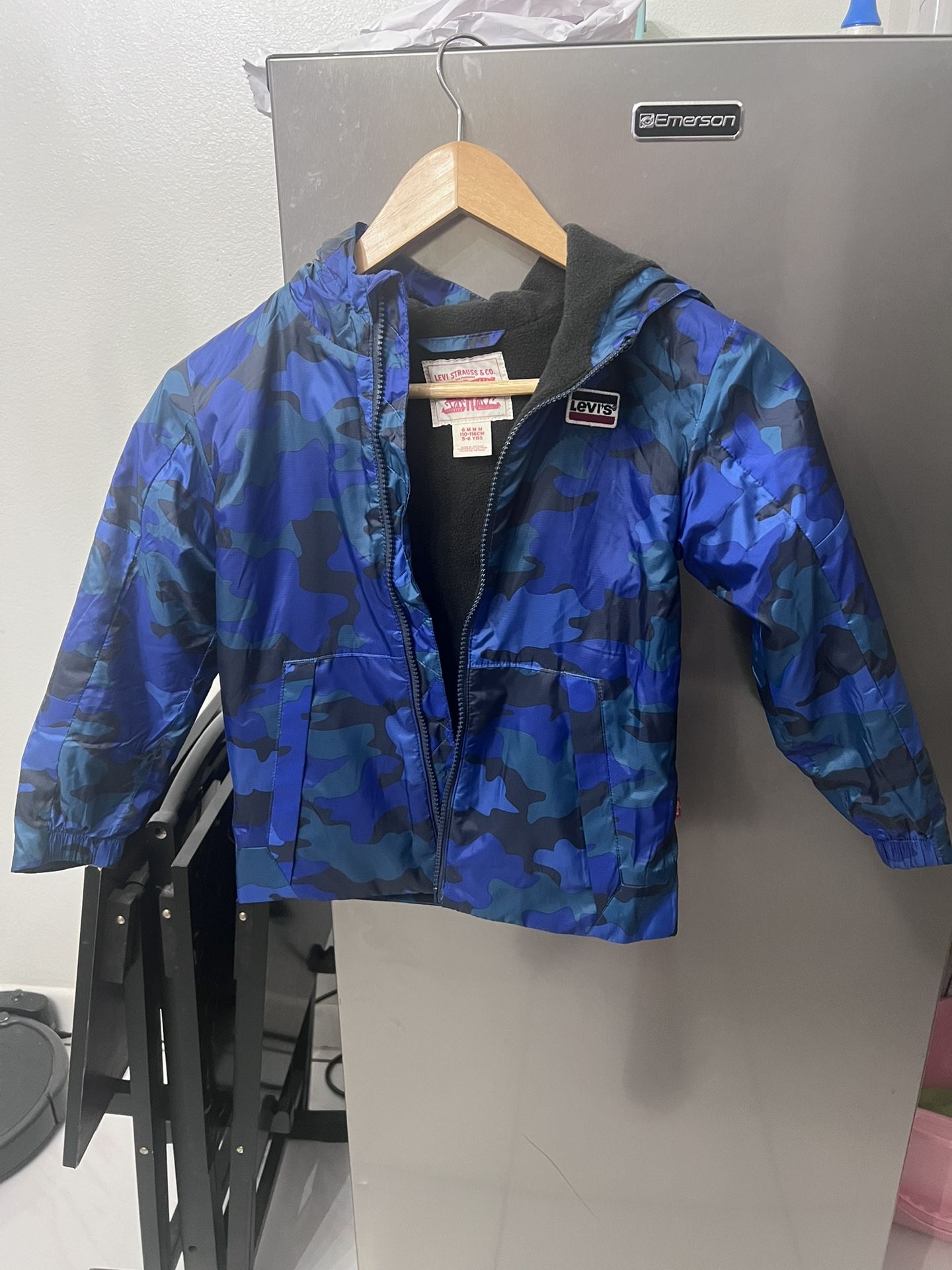 Levi Strauss & Co Boys Jacket With Hoodie Blue 6M (5-6 Yrs)