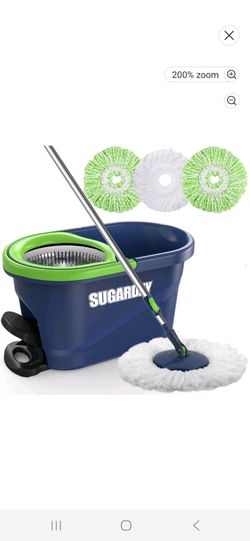 Spin Mop and Bucket with Wringer Set for Floors Cleaning Heavy duty System, Green