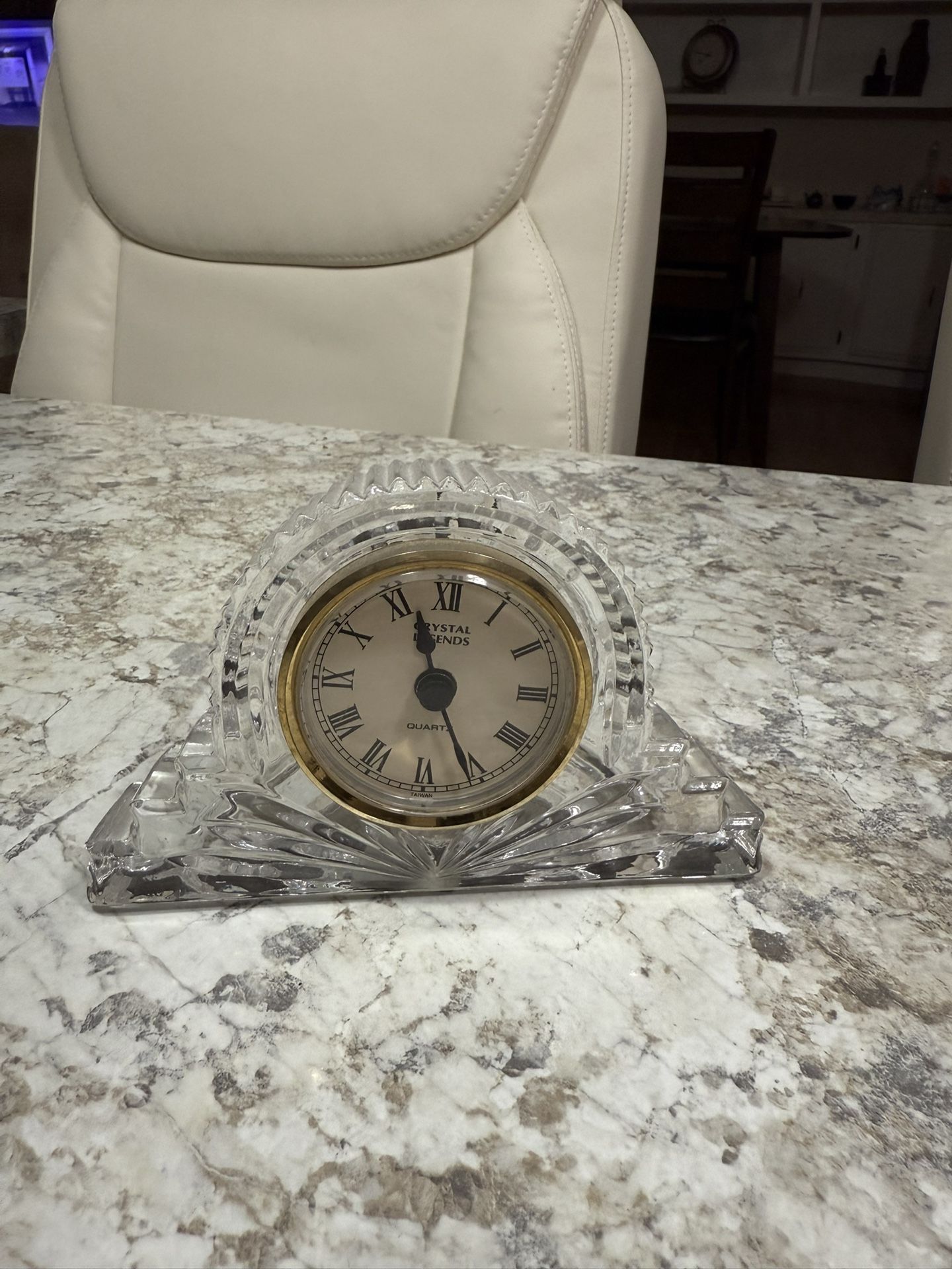 Crystal Legends by Godinger Mantel Clock Handcrafted Over 24% Lead Crystal