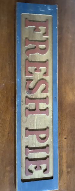 Wooden fresh pies sign