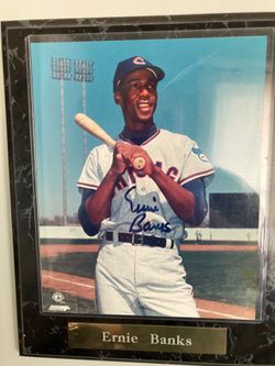 Autographed Ernie Banks plaque
