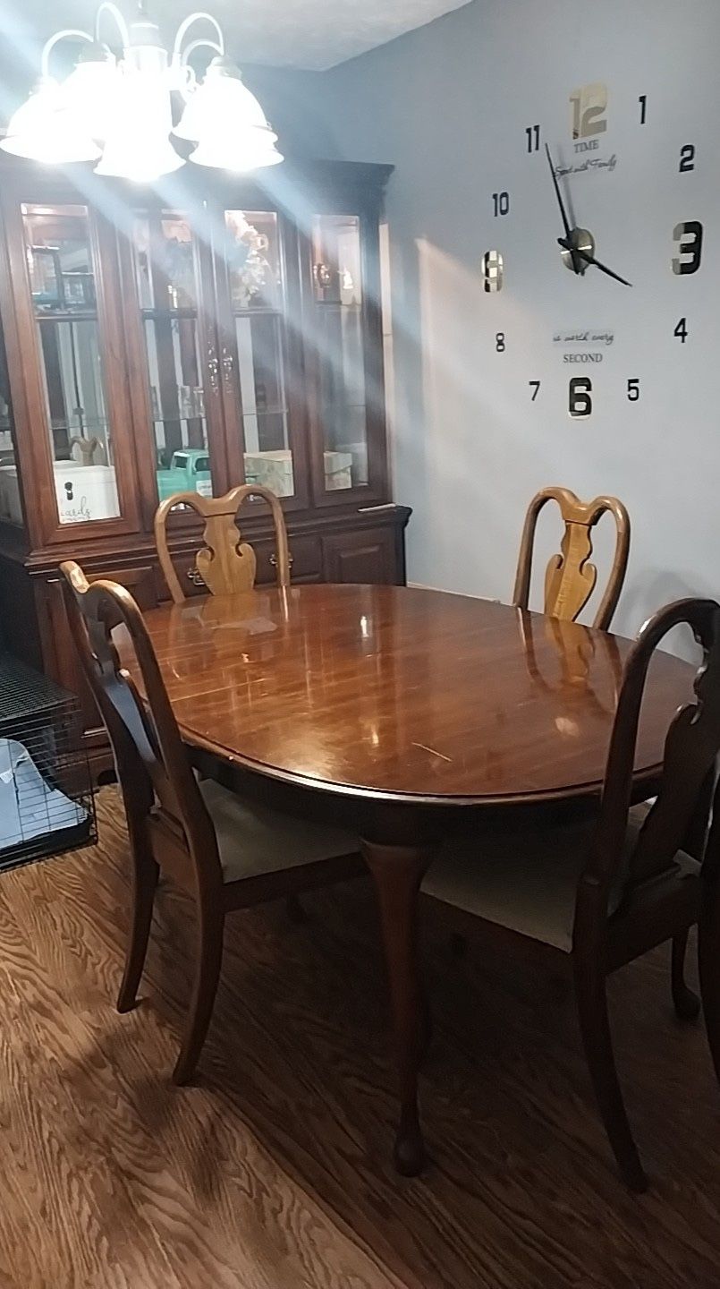 China Cabinet, Table and six Chairs