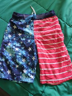 Boys' Patriotic American Flag Swim Trunks