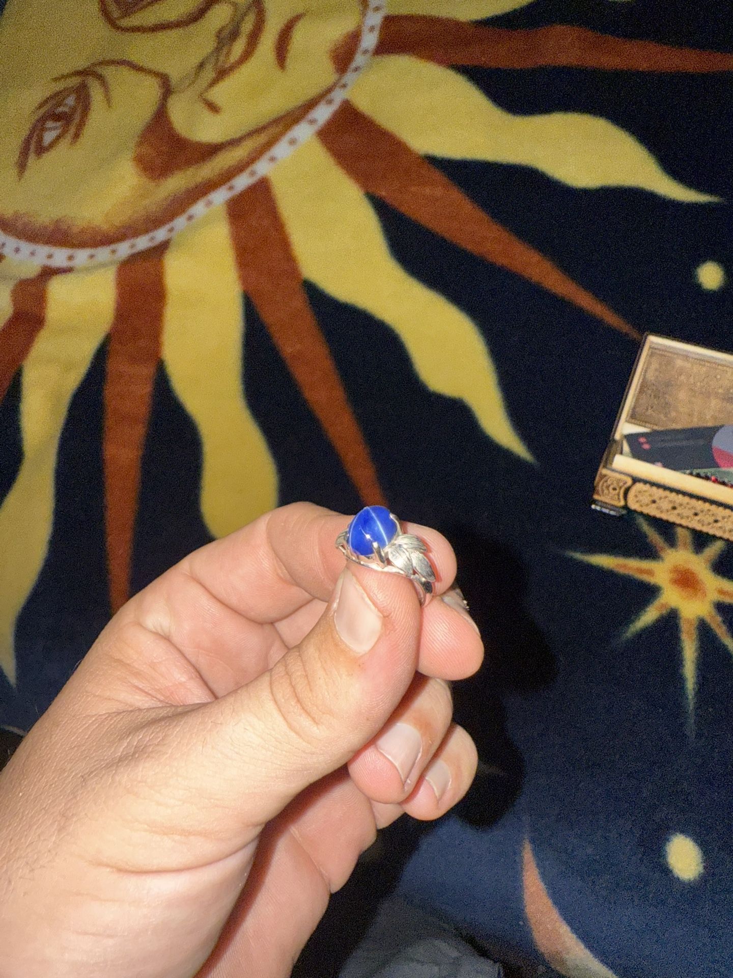 Natural Vintage Star Sapphire 24k Ring