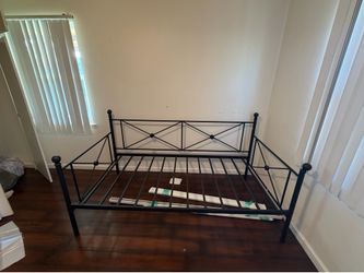 Twin size bed frame and mattress lightly used