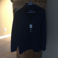 Mens Fleece Pullover Jacket. Medium Dark Navy 