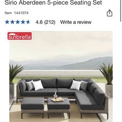 Sirio Aberdeen Patio Set - New With Sunbrella Cushions 2024