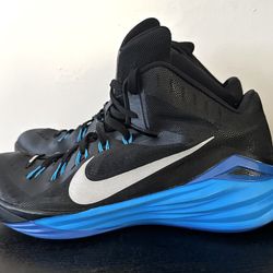 Size 11.5 Nike Hyperdunk 2014 Black Blue Shoes Preown Great Condition